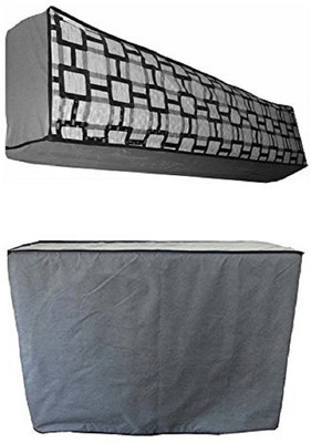 KingMatters Air Conditioner  Cover(Width: 112 cm, Grey, Multi)