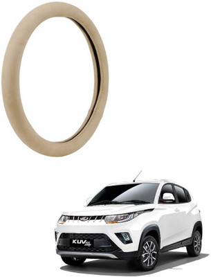 AYW Steering Cover For Mahindra KUV 100(Beige, Leather)