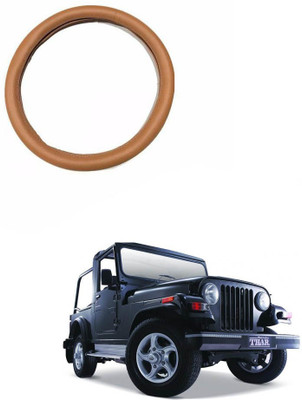 MATIES Steering Cover For Mahindra Thar(Tan, Leatherite)