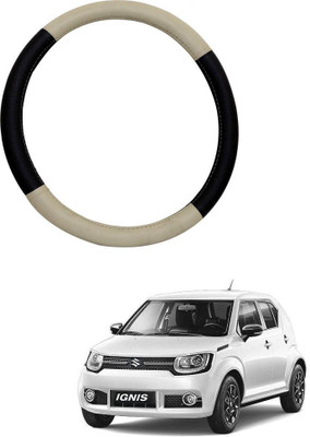 MATIES Steering Cover For Tata Indica Vista(Beige Black, Leatherite)
