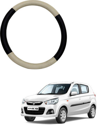 AYW Steering Cover For Maruti Alto K10(Beige, Black, Leather)