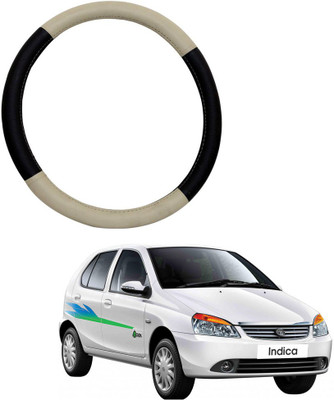 MATIES Steering Cover For Tata Indica(Beige Brown, Leatherite)