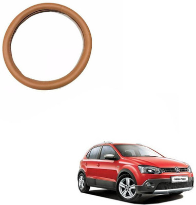 AYW Steering Cover For Volkswagen Polo Cross(Tan, Leather)