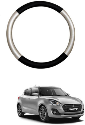 AYW Steering Cover For Maruti New Swift(Silver, Black, Leather)
