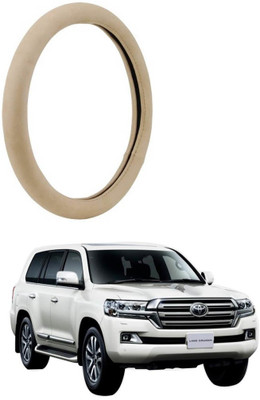 MATIES Steering Cover For Toyota Land Cruiser(Beige, Leatherite)