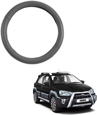 MATIES Steering Cover For Toyota Etios Cross(Grey, Leatherite)