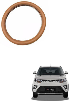 AYW Steering Cover For Mahindra KUV100(Tan, Leather)