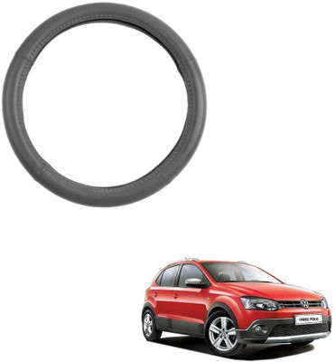 MATIES Steering Cover For Volkswagen Polo Cross(Grey, Leatherite)