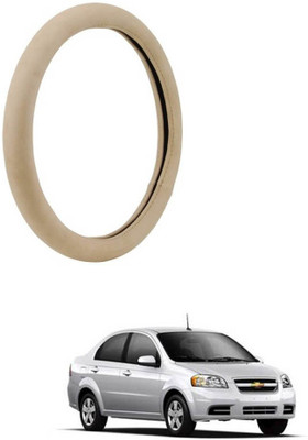 MATIES Steering Cover For Chevrolet Aveo(Beige, Leatherite)