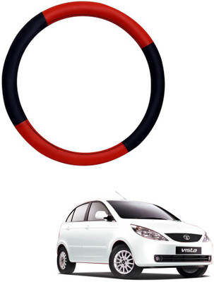 AYW Steering Cover For Tata Vista(Red, Black, Leather)