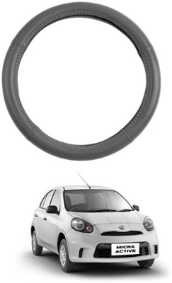 AYW Steering Cover For Nissan Micra Active(Grey, Leather)