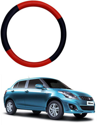 MATIES Steering Cover For Maruti Swift Dzire(Red Black, Leatherite)