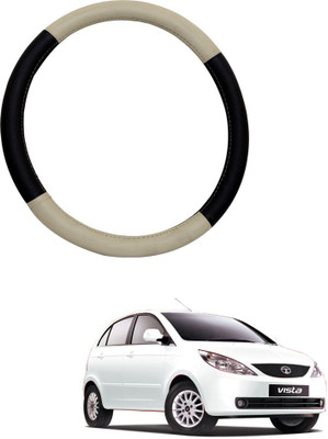AYW Steering Cover For Tata Vista(Beige, Brown, Leather)