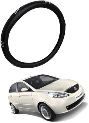 AYW Steering Cover For Tata Indica Vista(Chrome, Black, Leather)