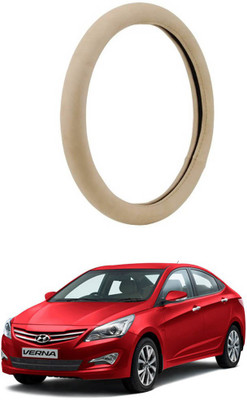 AYW Steering Cover For Hyundai Verna(Beige, Leather)
