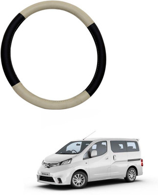 MATIES Steering Cover For Nissan Evalia(Beige Brown, Leatherite)