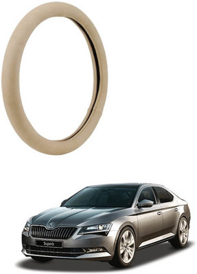MATIES Steering Cover For Skoda Superb(Beige, Leatherite)