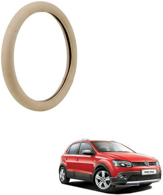 MATIES Steering Cover For Volkswagen Polo Cross(Beige, Leatherite)