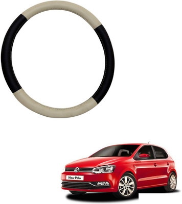 MATIES Steering Cover For Volkswagen Polo GT(Beige Brown, Leatherite)