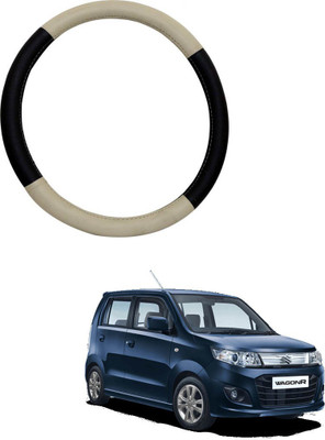 AYW Steering Cover For Maruti WagonR Stingray(Beige, Black, Leather)