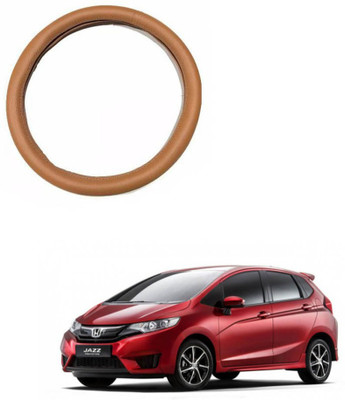 MATIES Steering Cover For Honda Jazz(Tan, Leatherite)