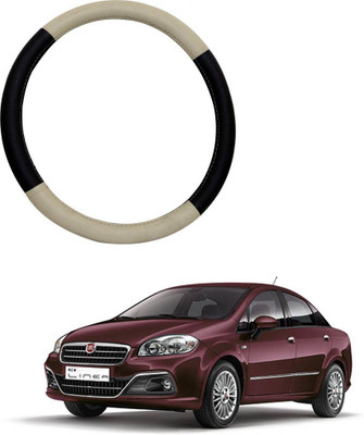 MATIES Steering Cover For Renault Lodgy(Beige Black, Leatherite)
