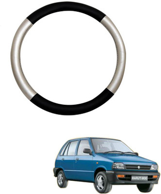 AYW Steering Cover For Maruti 800(Silver, Black, Leather)