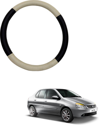 MATIES Steering Cover For Tata Indigo CS(Beige Brown, Leatherite)