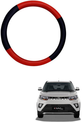 AYW Steering Cover For Mahindra KUV100(Red, Black, Leather)