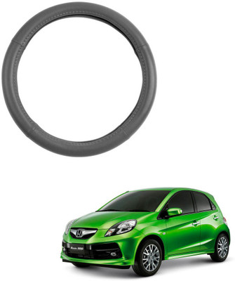 MATIES Steering Cover For Honda Brio(Grey, Leatherite)