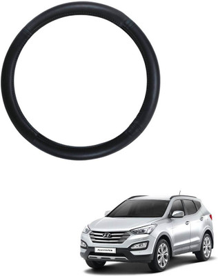 AYW Steering Cover For Hyundai SantaFe(Black, Leather)