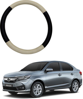 AYW Steering Cover For Honda Amaze(Beige, Black, Leather)