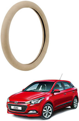 MATIES Steering Cover For Hyundai i20(Beige, Leatherite)