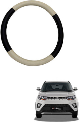 AYW Steering Cover For Mahindra KUV100(Beige, Brown, Leather)