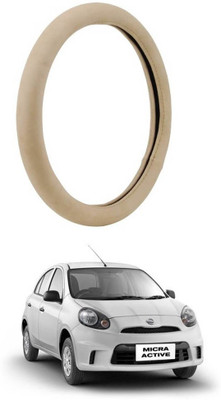MATIES Steering Cover For Nissan Micra Active(Beige, Leatherite)
