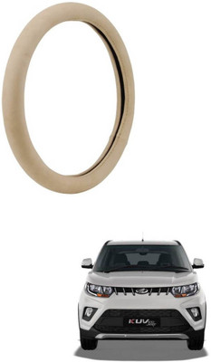 AYW Steering Cover For Mahindra KUV100(Beige, Leather)