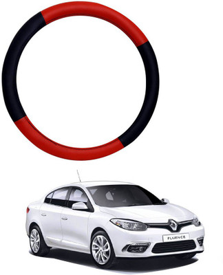 MATIES Steering Cover For Renault Fluence(Red Black, Leatherite)