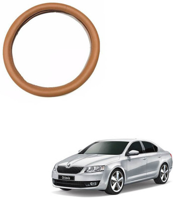 AYW Steering Cover For Skoda Octavia(Tan, Leather)