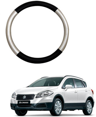AYW Steering Cover For Maruti S-Cross(Silver, Black, Leather)