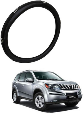 AYW Steering Cover For Mahindra XUV(Chrome, Black, Leather)