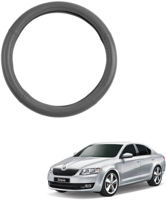 MATIES Steering Cover For Skoda Octavia(Grey, Leatherite)