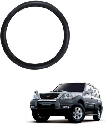 AYW Steering Cover For Hyundai Terracan(Black, Leather)