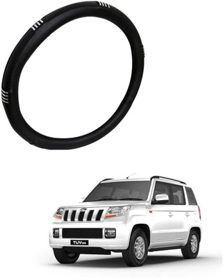 AYW Steering Cover For Mahindra TUV 300(Chrome, Black, Leather)