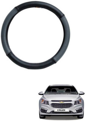 MATIES Steering Cover For Chevrolet Cruze(Grey Black, Leatherite)