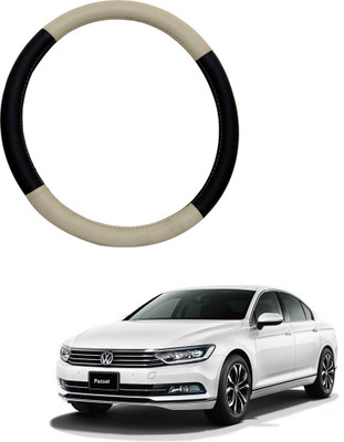 MATIES Steering Cover For Volkswagen Passat(Beige Brown, Leatherite)