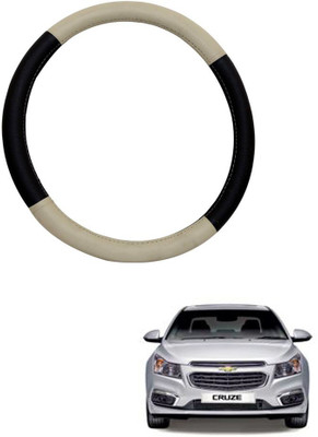 MATIES Steering Cover For Chevrolet Cruze(Beige Brown, Leatherite)