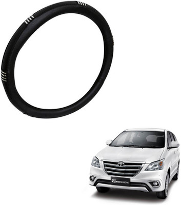 AYW Steering Cover For Toyota Innova(Chrome, Black, Leather)