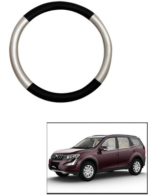 AYW Steering Cover For Mahindra XUV 500(Silver, Black, Leather)