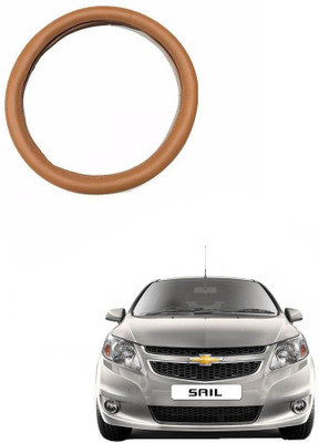 MATIES Steering Cover For Chevrolet Sail(Tan, Leatherite)