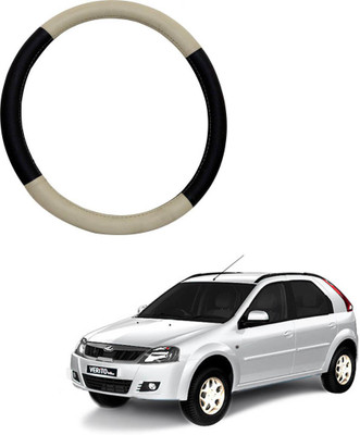 MATIES Steering Cover For Mahindra Verito Vibe(Beige Black, Leatherite)